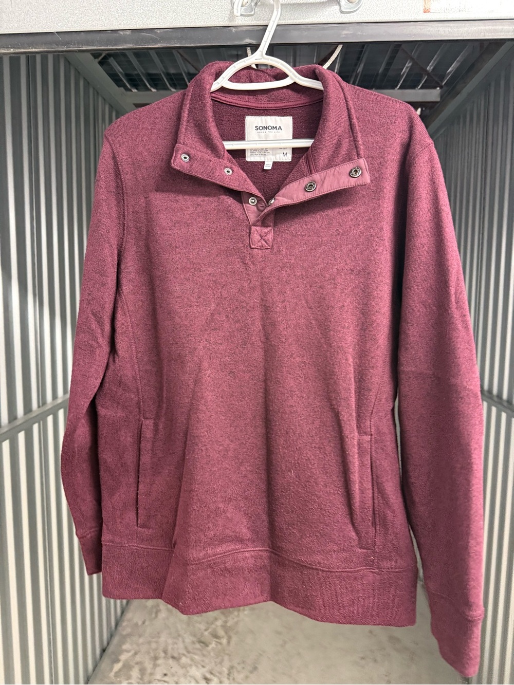 SONOMA Snap-Front Pullover - Wine